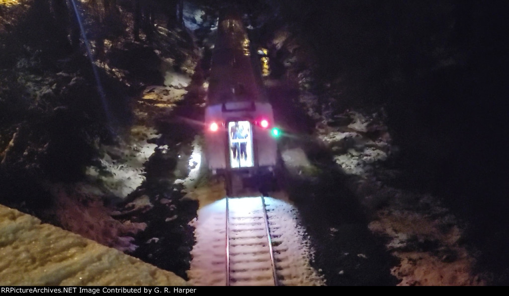 Video capture from video made of #20(2) running in reverse under the Bedford Ave. bridge returning to Lynchburg after spending the day stuck in Nelson County